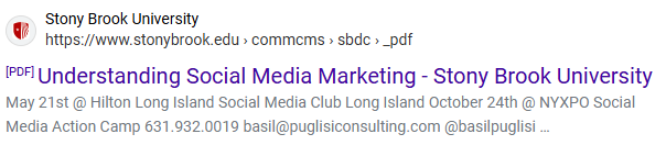 Social Media Club International's Basil Puglisi at Small Business Administration for Stony Brook University 