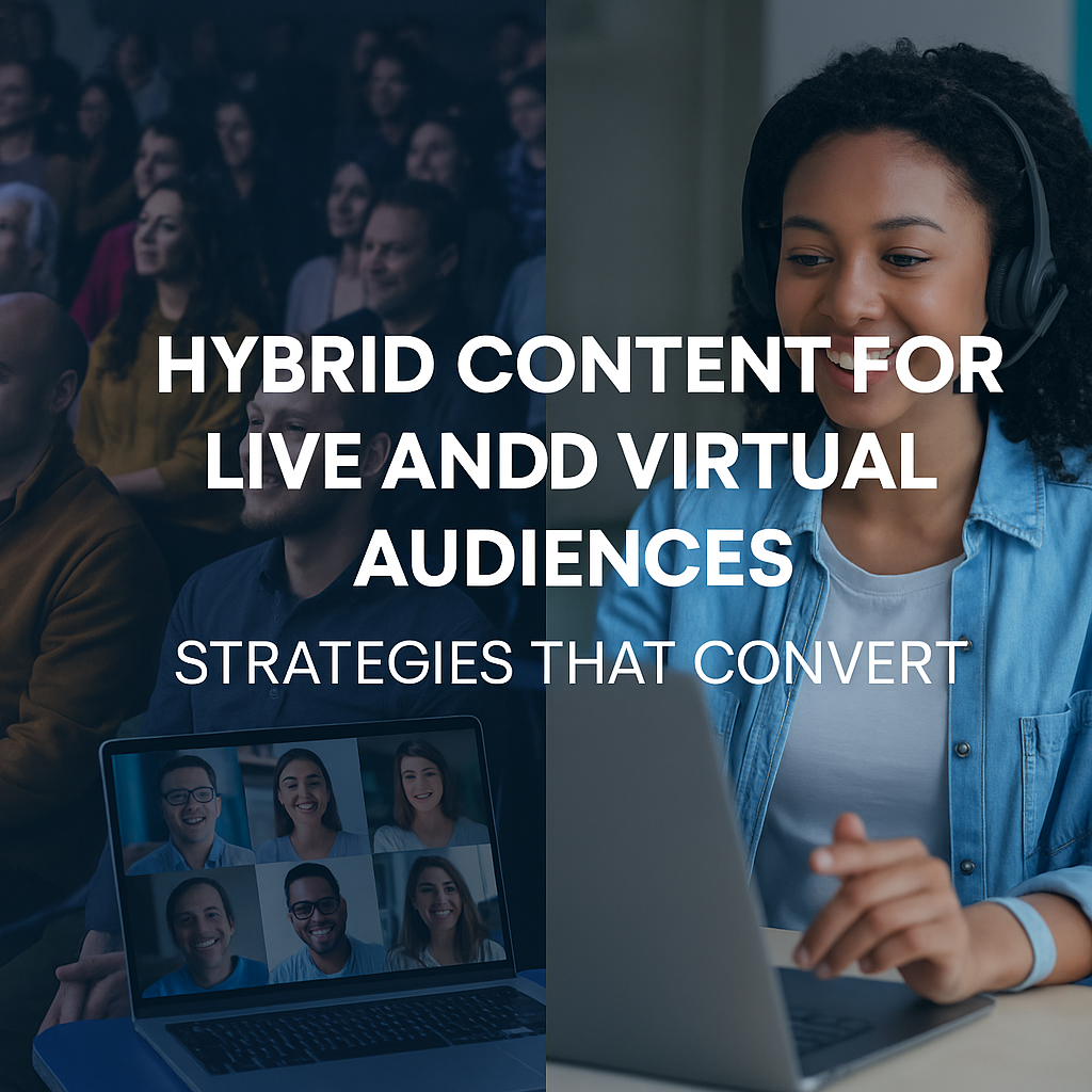 hybrid content strategy, live stream marketing, event content planning, virtual audience engagement, hybrid event ROI