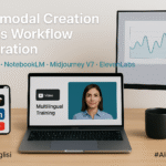 AI video, Synthesia, NotebookLM, Midjourney V7, Meta LLaMA 4, ElevenLabs, FTC synthetic media, AI ROI, multimodal workflows, small business AI, nonprofit AI