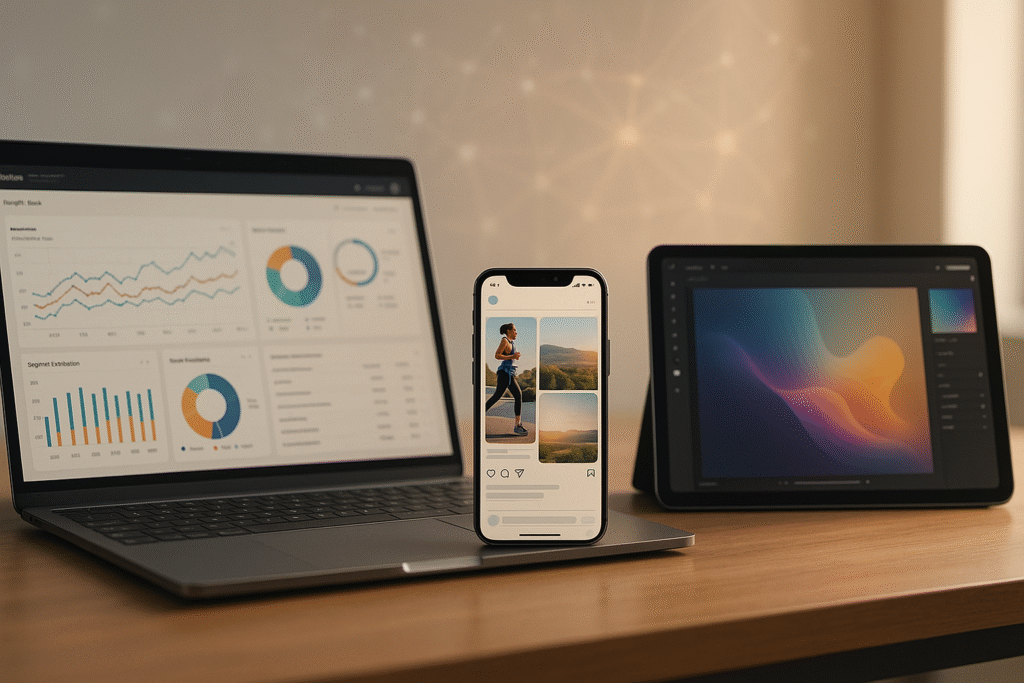 GPT-4 marketing, Adobe Firefly brand-safe, Midjourney v5 photoreal, LinkedIn AI job descriptions, AI Instagram carousels, dynamic image personalization, AI content gap analysis, B2B AI orchestration, B2C AI creative, email personalization at open time
