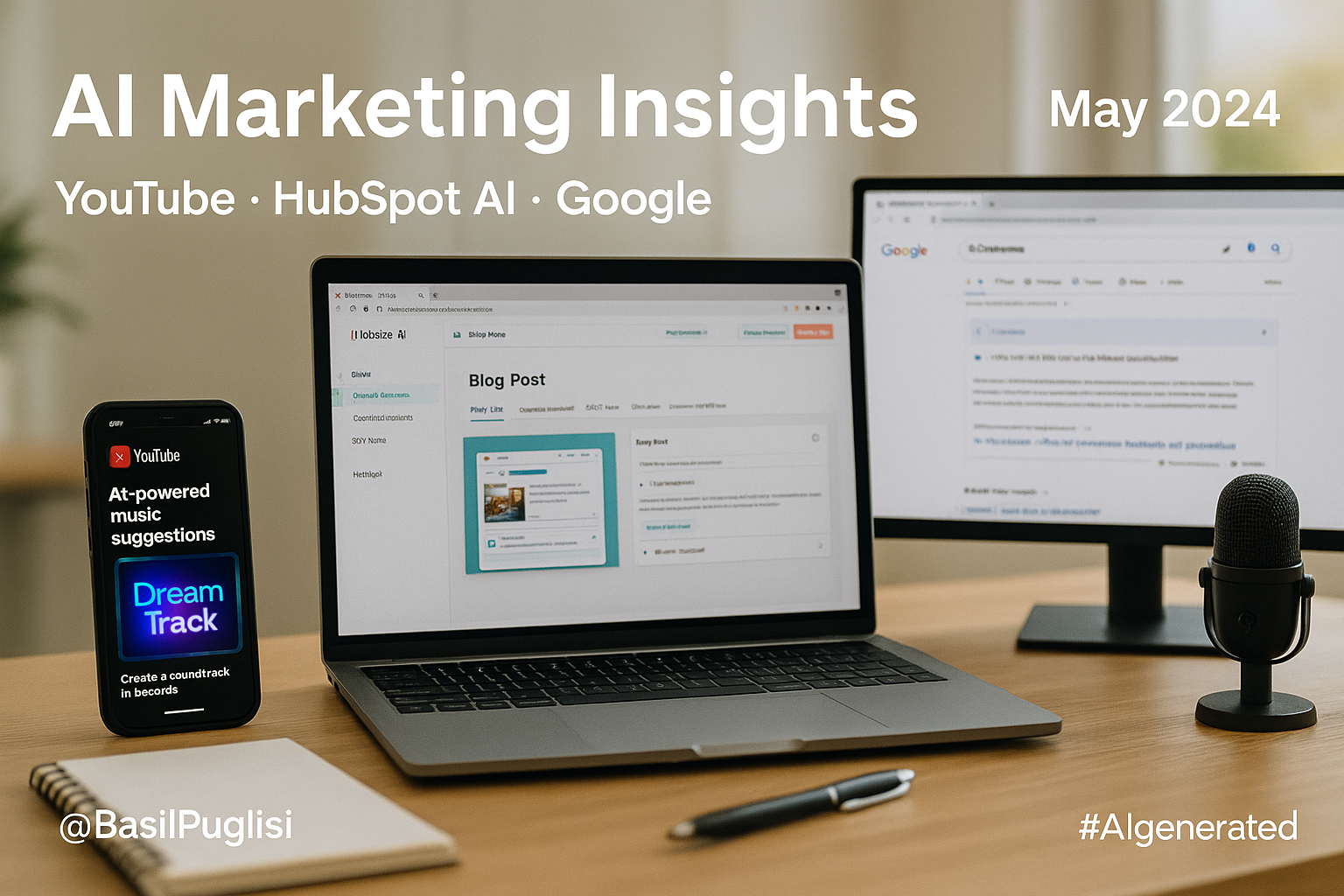 YouTube AI music, HubSpot Content Hub, Google AI Overviews, AI marketing, content remix, campaign personalization, SEO strategy, engagement KPIs